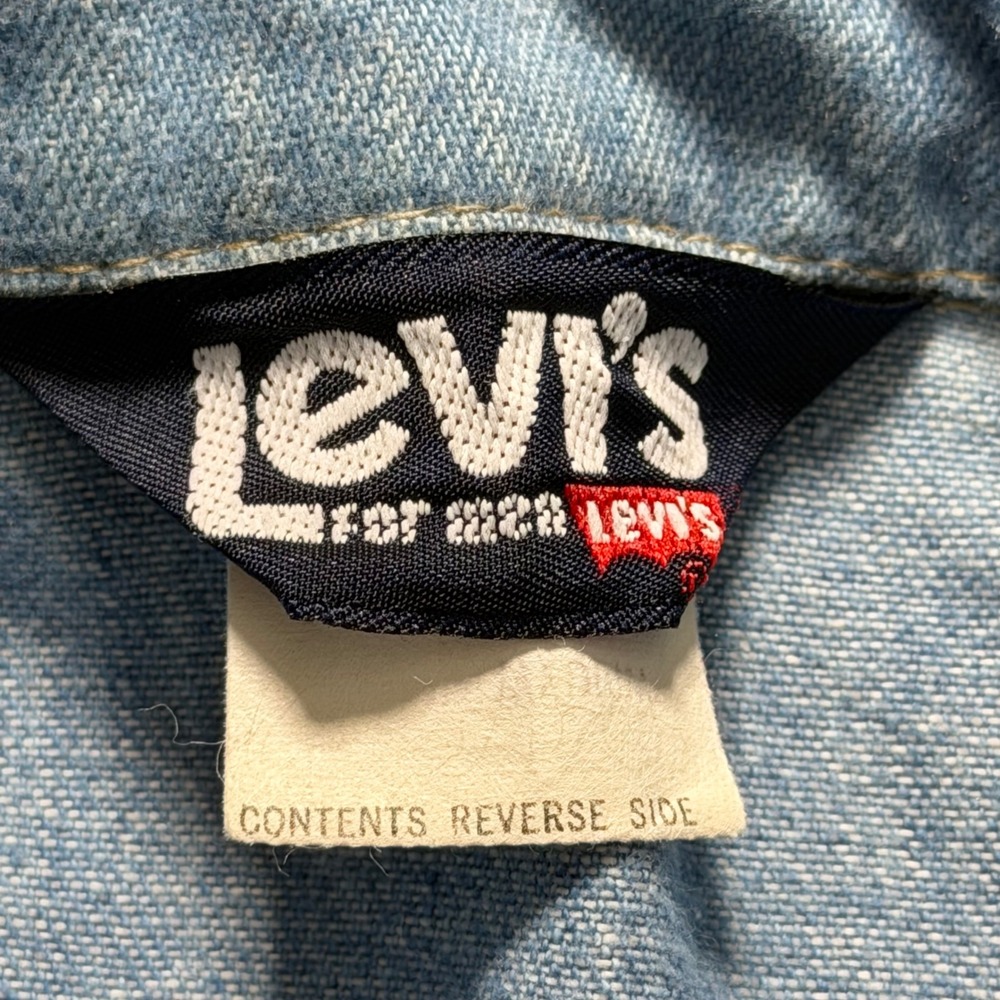 Vintage Levis Orange Tab Denim Mens Long Sleeve Button Up Blue Cotton Size M - Picture 7 of 12